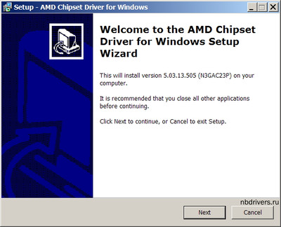AMD Chipset Software version 5.03.13.505 WHQL