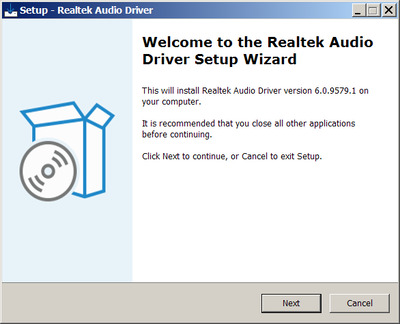 Realtek High Definition Audio drivers 6.0.9579.1 WHQL