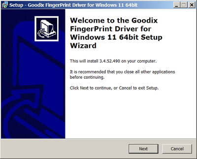 Goodix / Lenovo Fingerprint Drivers 3.4.52.490