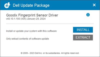 Goodix / Dell Fingerprint Drivers 40.10.1.100
