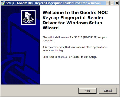Goodix / Lenovo Fingerprint Drivers 3.4.56.310