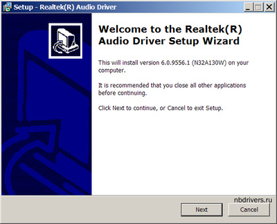 Realtek High Definition Audio drivers 6.0.9556.1 WHQL
