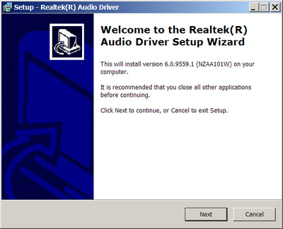 Realtek High Definition Audio drivers 6.0.9559.1 WHQL