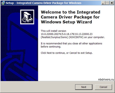 Realtek Camera drivers for Notebooks 10.0.22000.20274 WHQL