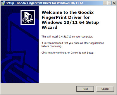 Goodix / Lenovo Fingerprint Drivers 3.4.51.710