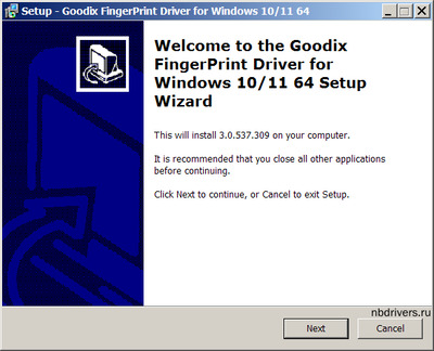 Goodix / Lenovo Fingerprint Drivers 3.0.537.309