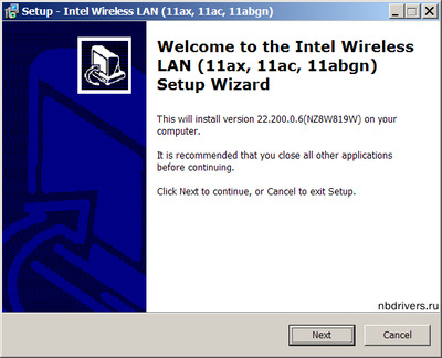 Intel Wireless Lan drivers version 22.200.0.6 for Lenovo