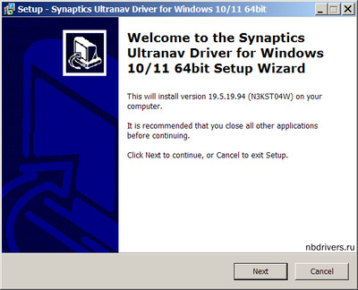 Synaptics Ultranav TouchPad Driver