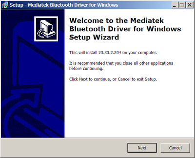 MediaTek MT7921 Bluetooth Adapter drivers 23.033.2.204