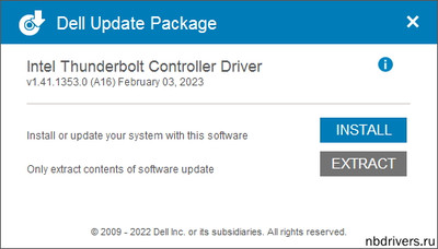 Intel Thunderbolt Controller drivers 1.41.1353.0 for Dell