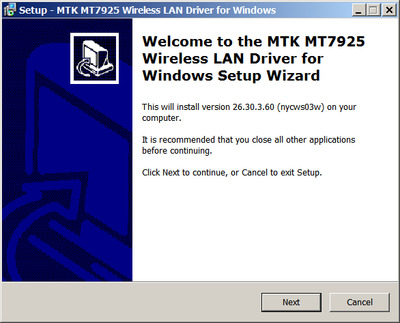 MediaTek MT7925 Bluetooth / WLAN drivers 26.30.3.60