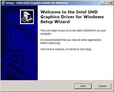 Intel UHD / Iris Xe Graphics drivers version 31.0.101.4824