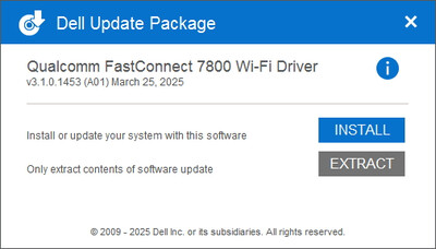 Qualcomm WCN7851 Wi-Fi 7 / Bluetooth Adapter drivers 3.1.0.1453
