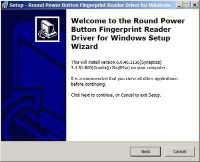 Synaptics / Lenovo Fingerprint Reader Drivers 6.0.39.1136