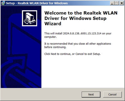 Realtek 8822BE Wireless LAN 802.11ac PCI-E NIC drivers 2024.0.8.138