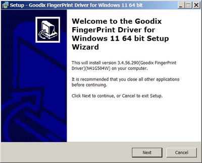 Goodix / Lenovo Fingerprint Drivers 3.4.56.290