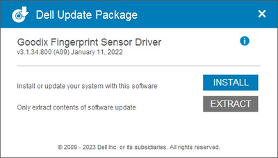 Goodix / Dell Fingerprint Drivers 3.1.34.800