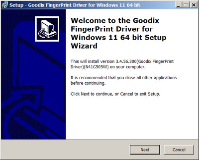 Goodix / Lenovo Fingerprint Drivers 3.4.56.300