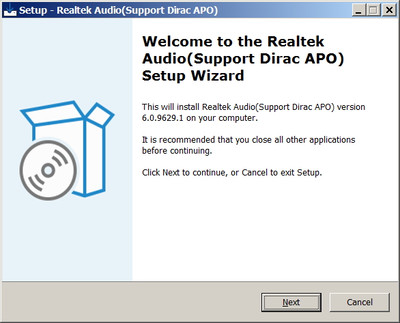 Realtek High Definition Audio drivers 6.0.9629.1 WHQL