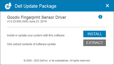 Goodix / Dell Fingerprint Drivers 1.0.33.900