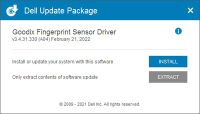 Goodix / Dell Fingerprint Drivers 3.4.31.330