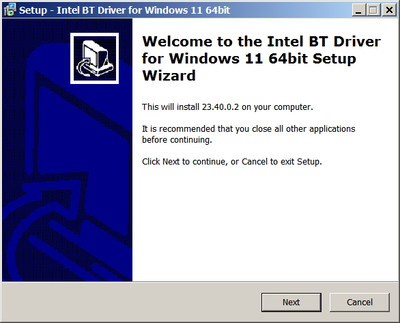 Intel Bluetooth Network Adapter drivers 23.40.0.2