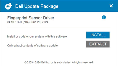 Synaptics / Dell Fingerprint Reader Drivers 4.10.6.320