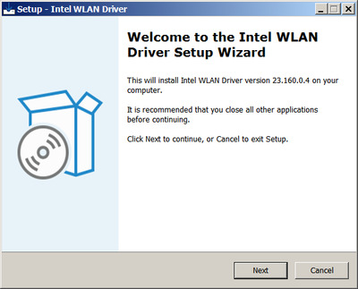 Intel Wireless Lan drivers version 23.160.0.4