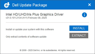 Intel UHD Graphics drivers version 31.0.101.2134