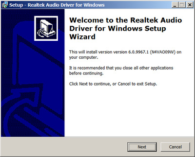 Realtek High Definition Audio drivers 6.0.9967.1 WHQL