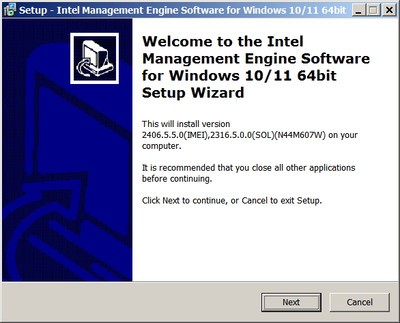 Intel Management Engine Interface (MEI) drivers 2406.5.5.0