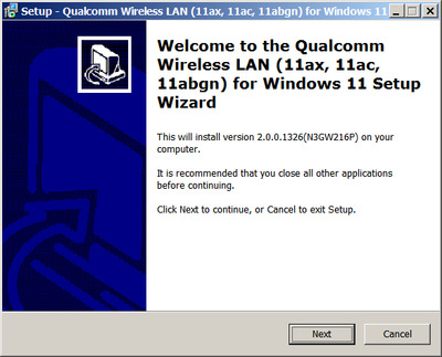 Qualcomm WCN685x WiFi 6E WLAN drivers 2.0.0.1326