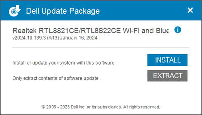 Realtek RTL8822CE Wireless Lan Adapter drivers 2024.10.139.3