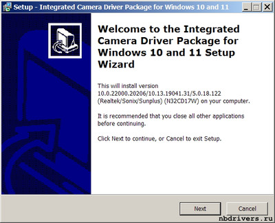 Sonix / Lenovo Integrated Camera drivers 10.13.19041.31