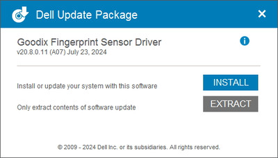 Goodix / Dell Fingerprint Drivers 20.8.0.11