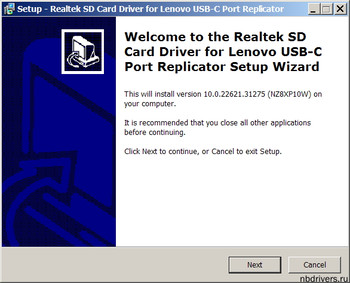 Realtek SD Card Driver for Lenovo USB-C Port Replicator