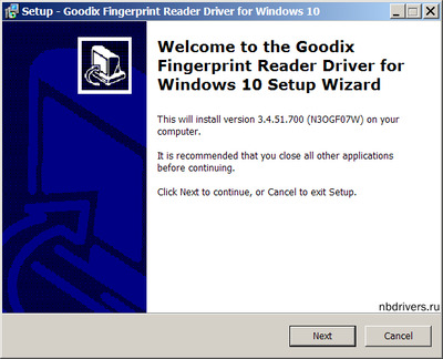 Goodix / Lenovo Fingerprint Drivers 3.4.51.700
