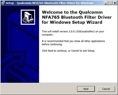 Qualcomm NFA765 WLAN / Bluetooth drivers 2.0.0.1326