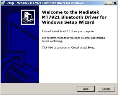 MediaTek MT7921 Bluetooth Adapter drivers 24.040.2.216